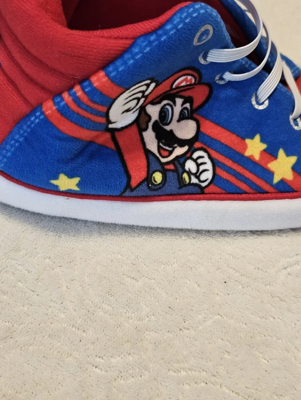 Super Mario & Luigi Toddler High-Top Slipper Shoes Size 11-12 Euc Fast Shipping
